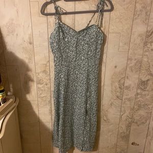 SHEIN slip dress with tie straps and a slit.